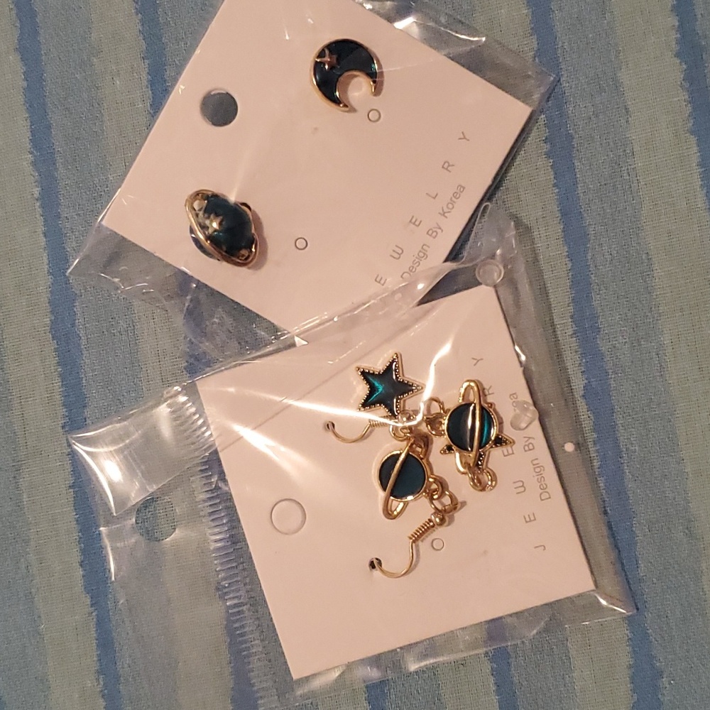 Space planet earrings